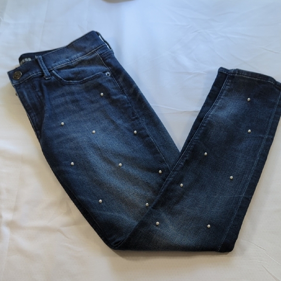 Express Dark Blue Skinny Jeans with Studs - Picture 1 of 9